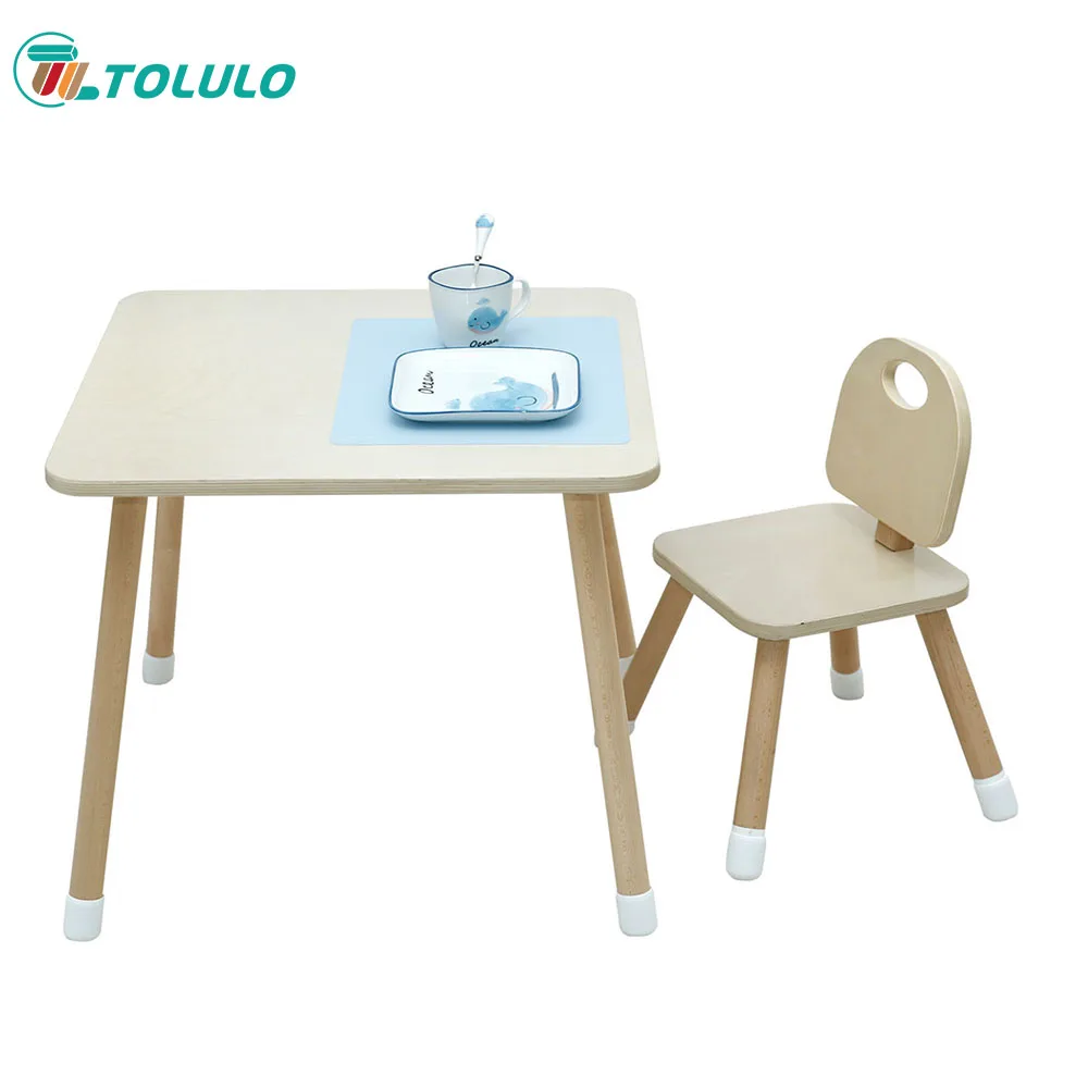 In stock China manufacturer OEM customization birch plywood natural color children desk for study