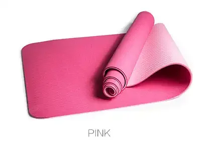 No-slip TPE Yoga Mat Manufacturer Eco-fridenly Yoga & Pilates 6mm OPP Bag Purple Pink Blue Red Black 183cm