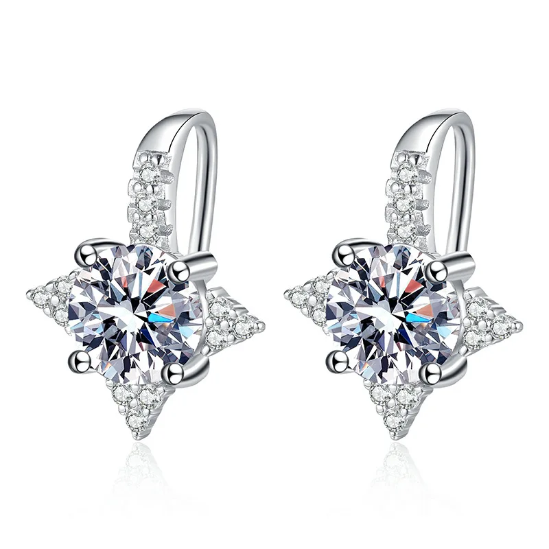 Серьги из серебра 925 пробы с муассанитом