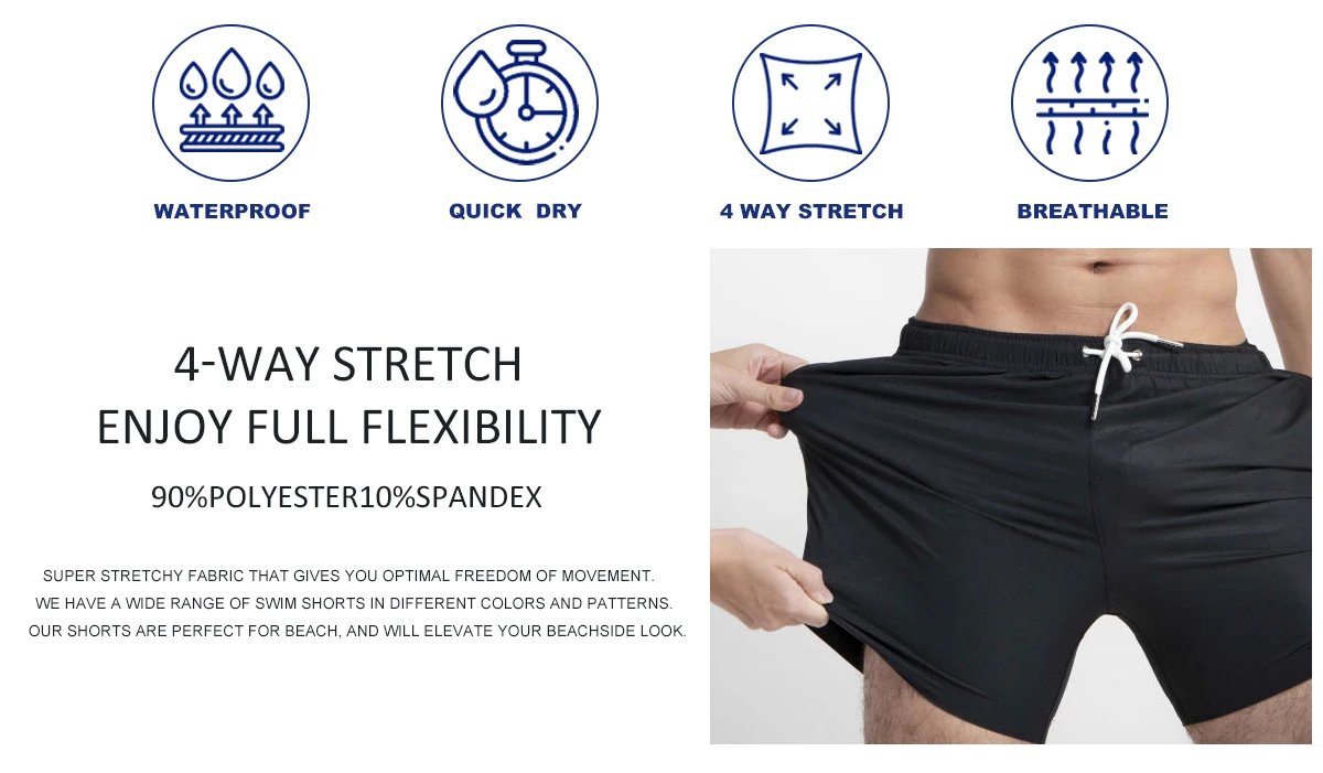 quick dry mens polyester spandex beach board shorts swimming trunks customized