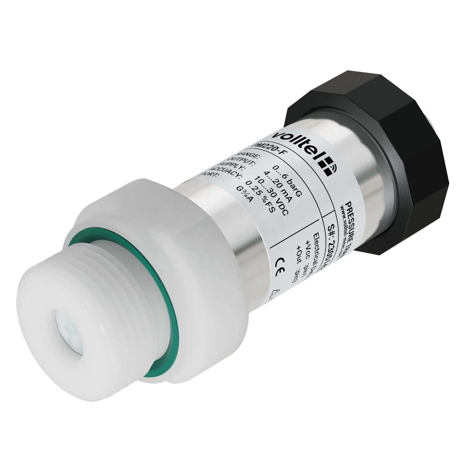 PM220-F PVDF PTFE PVC PP Pressure Transmitter for Chlorhydric Acid