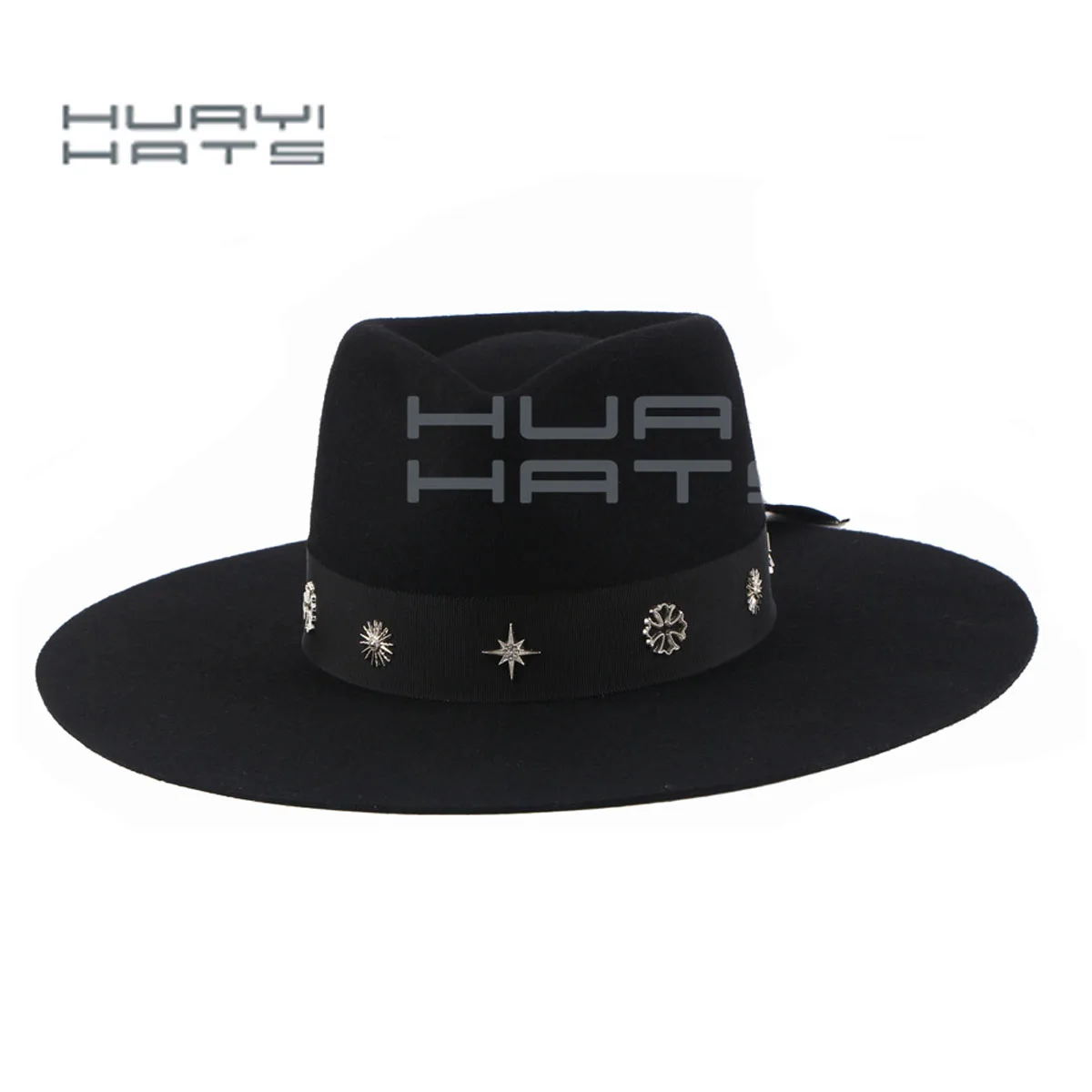 HUAYI  HATS Classic Winter Adult Men Women Large Wide Brim 100% Australian Wool Fedora Hats