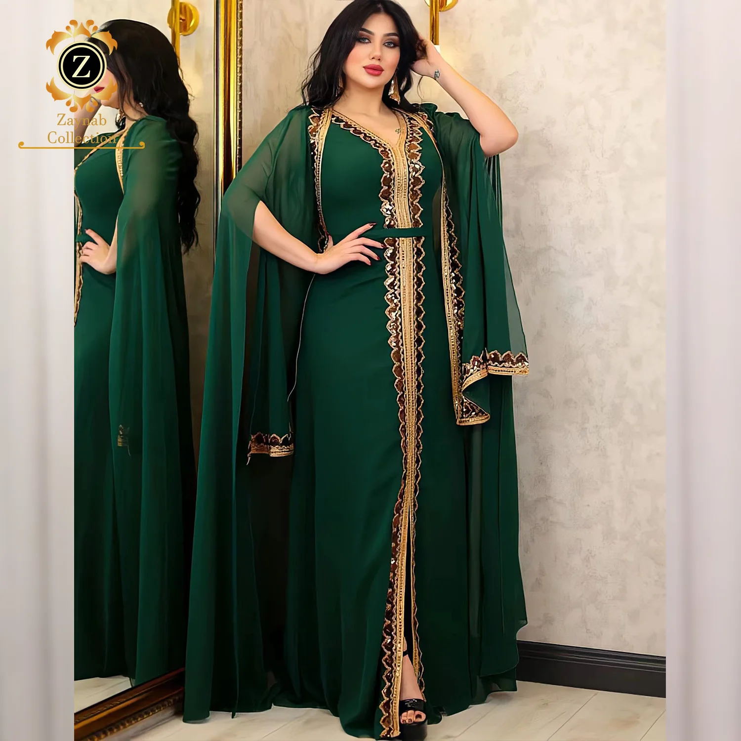 Zaynab Luxury Abaya Wholesale Dubai Black Abayas Saudi Arabia Designs Women Muslim Dress Turkey Jalabiya Jalabiya Evening Dress