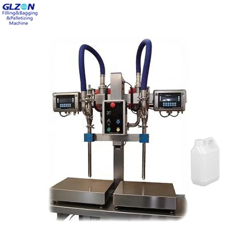 Semi-automatic Double-head Jerry Can Liquid Chemical Fertilizer Corrosive Products Filling Machine