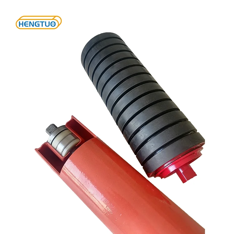 CEMA Standard Carbon Steel Rubber Rings Coated Conveyor Impact Roller
