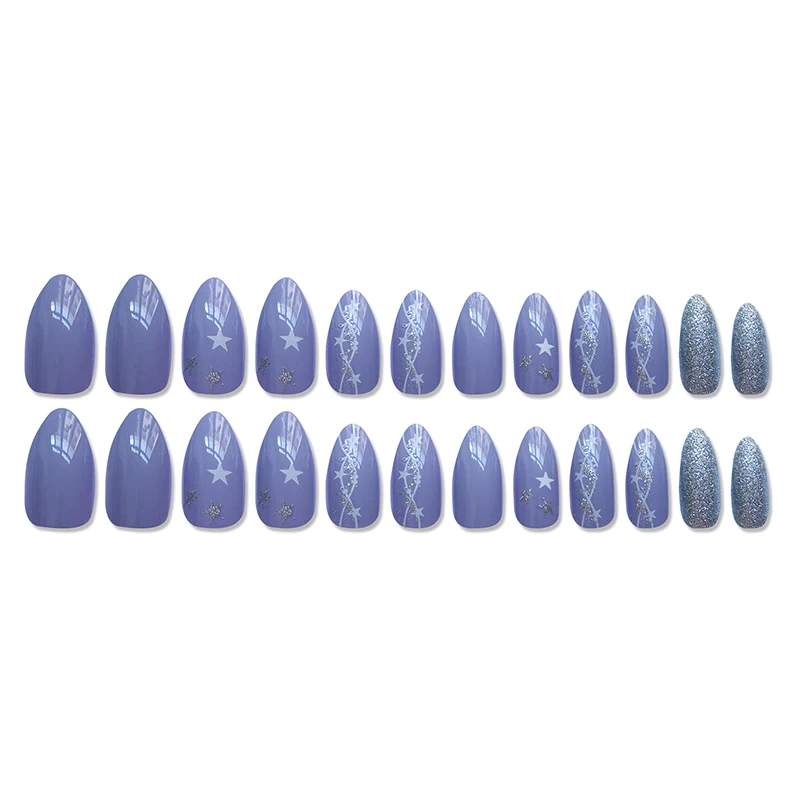 Abs Art Nails Press On Finger Nails Newest Pointed Artificial Nails Tips 24 Pcs In A Box