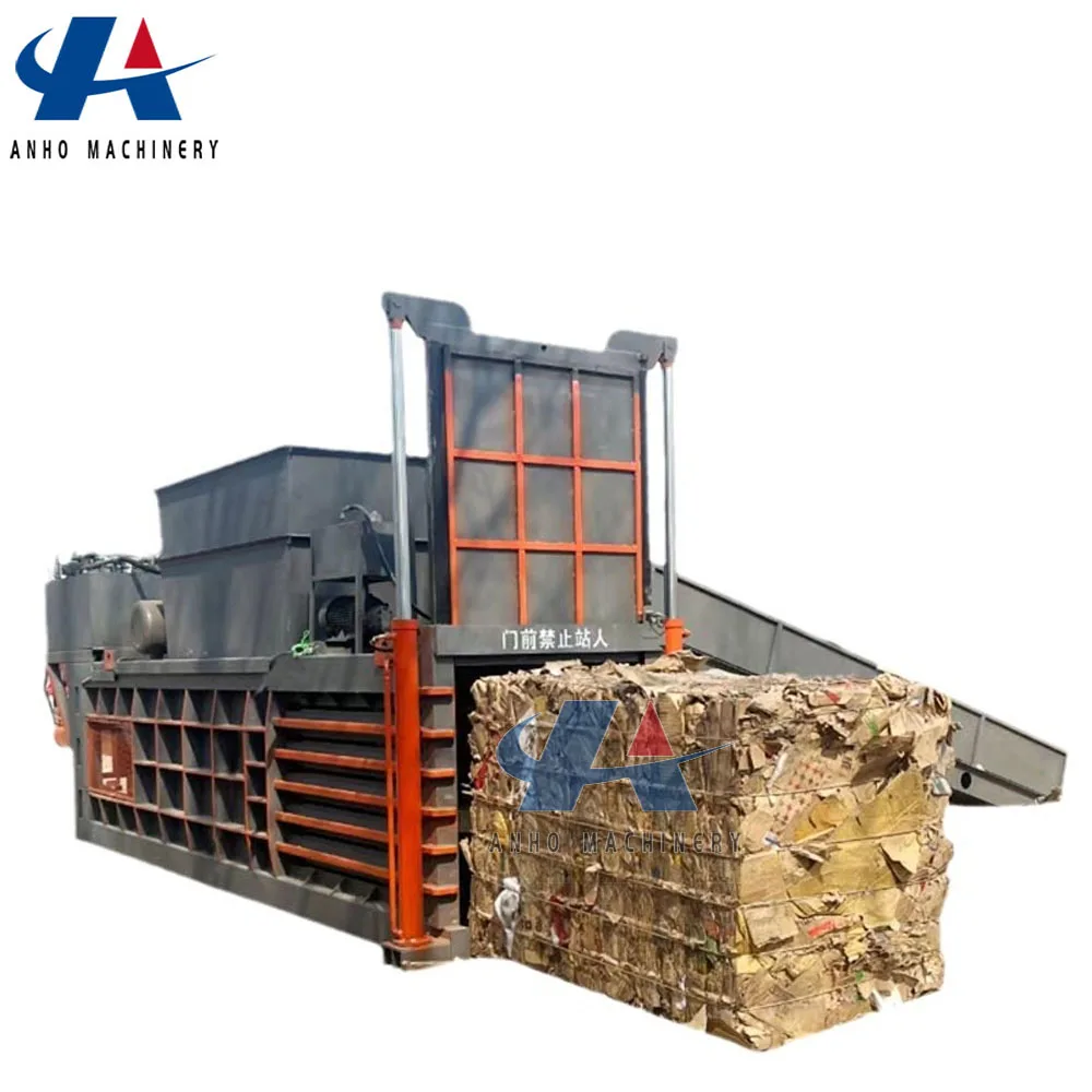 horizontal baler for waste paper cardboard hydraulic baler machine horizontal baling press machine