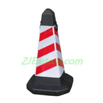 Black Base Reflective Flexible Traffic Square Safety Cone With Reflective Sheeting