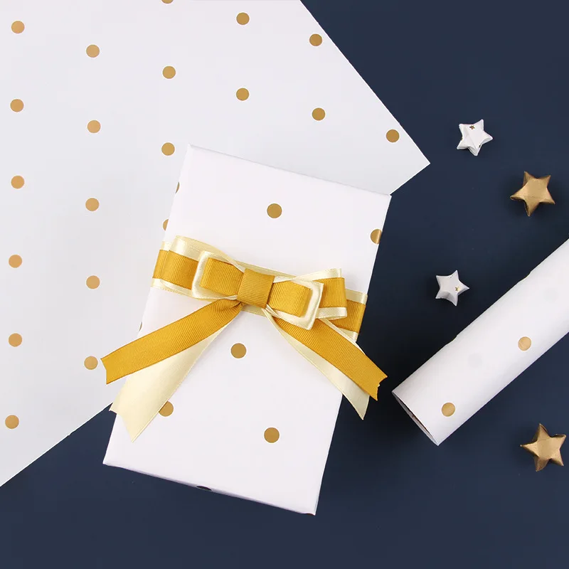 New arrive cheap merry Christmas wedding baby kid gift packing gift gold stripes roll wrapping paper