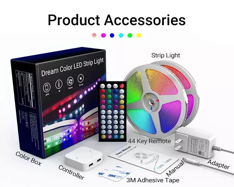 Best price TUYA RGBIC Colorful smart led strip light 5M 10M dream color WIFI  led strip light 5m 10m