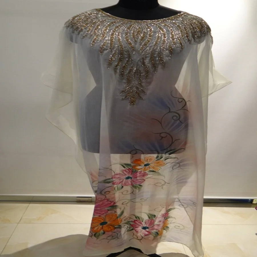 Women Beading Long Sleeve  Evening  designer Dress Arabic Style islamic women Fancy kaftan
