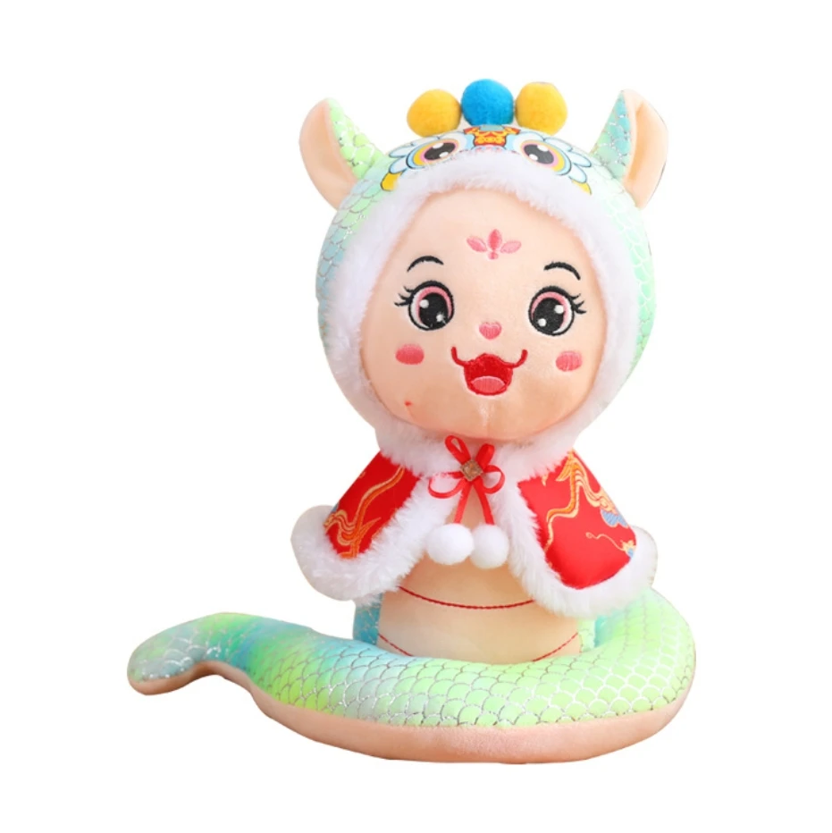 Happy cape Snake mascot plush toy for new year display gift activities wholesale gifts