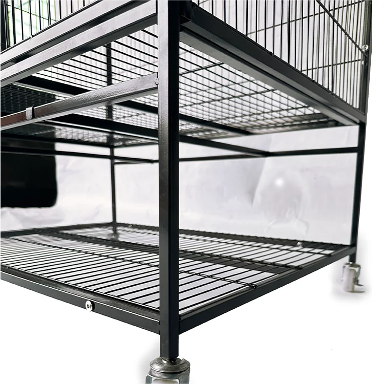 hot selling luxury high quality parrot bird large space 4 wheels  metal  Budgie Finch Aviary  for outdoors