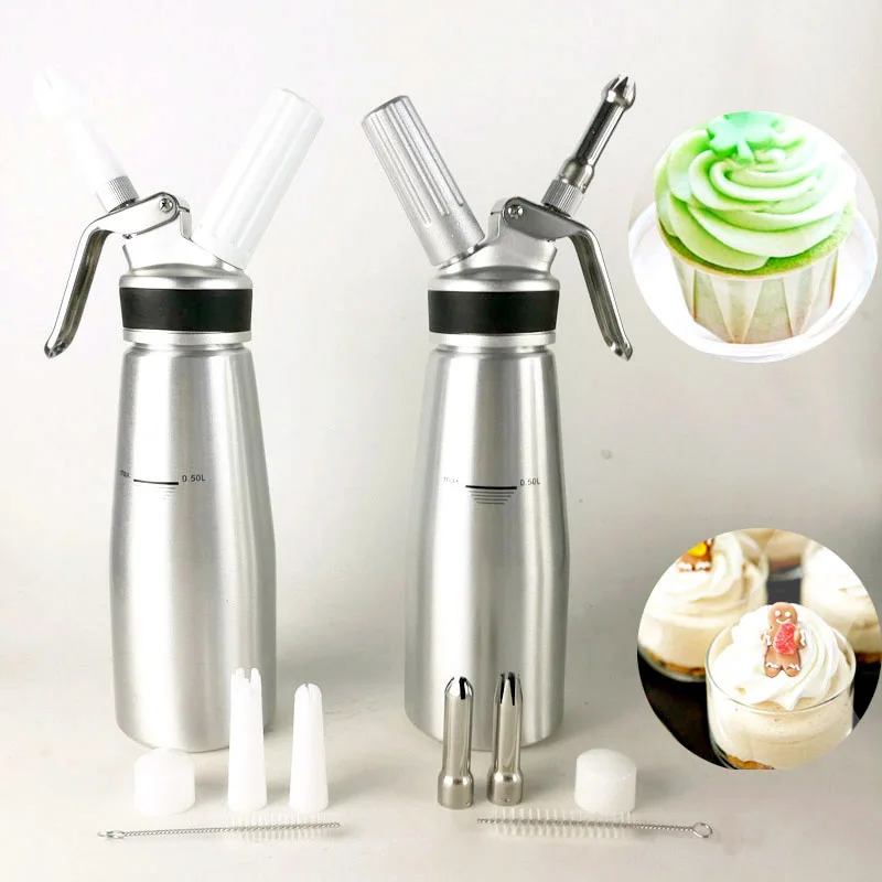 500ml Commercial Aluminum Whipped Cream Dispenser Professional Whipping Siphon Cream Whipper for Homemade Creams and Sauces
