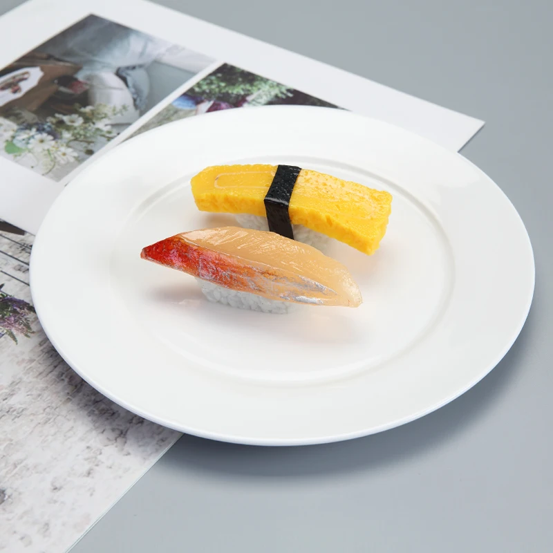 WEIYE round porcelain shallow rice plate white dinner plate ceramic round buffet plate for hotel porcelain oven dish white