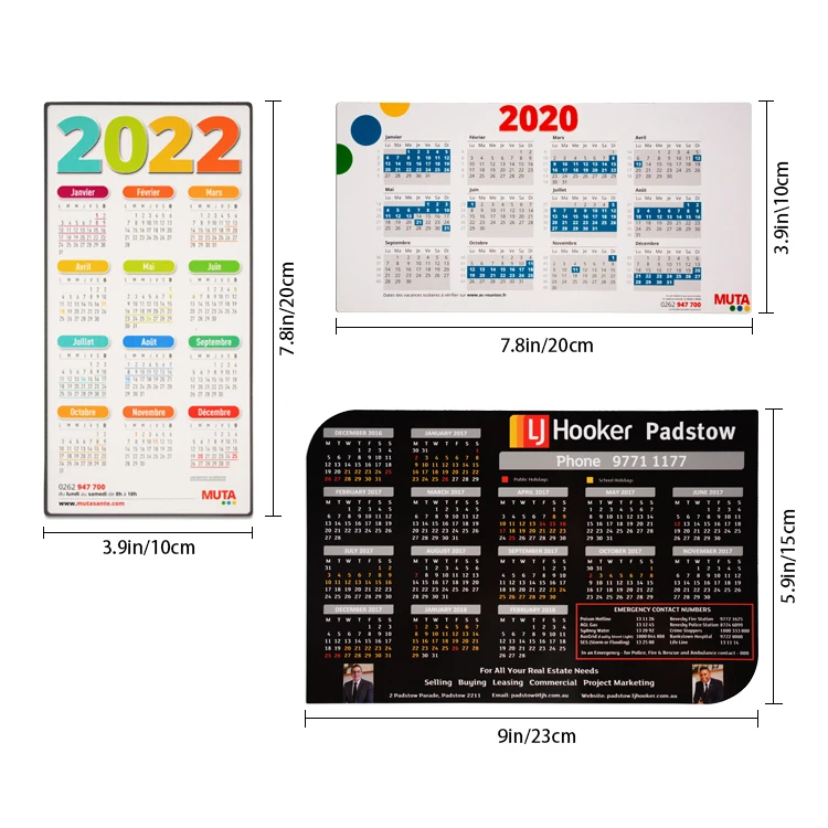 Magnetic Calendar Fridge Magnet Custom Design Calendar Magnet for New Year
