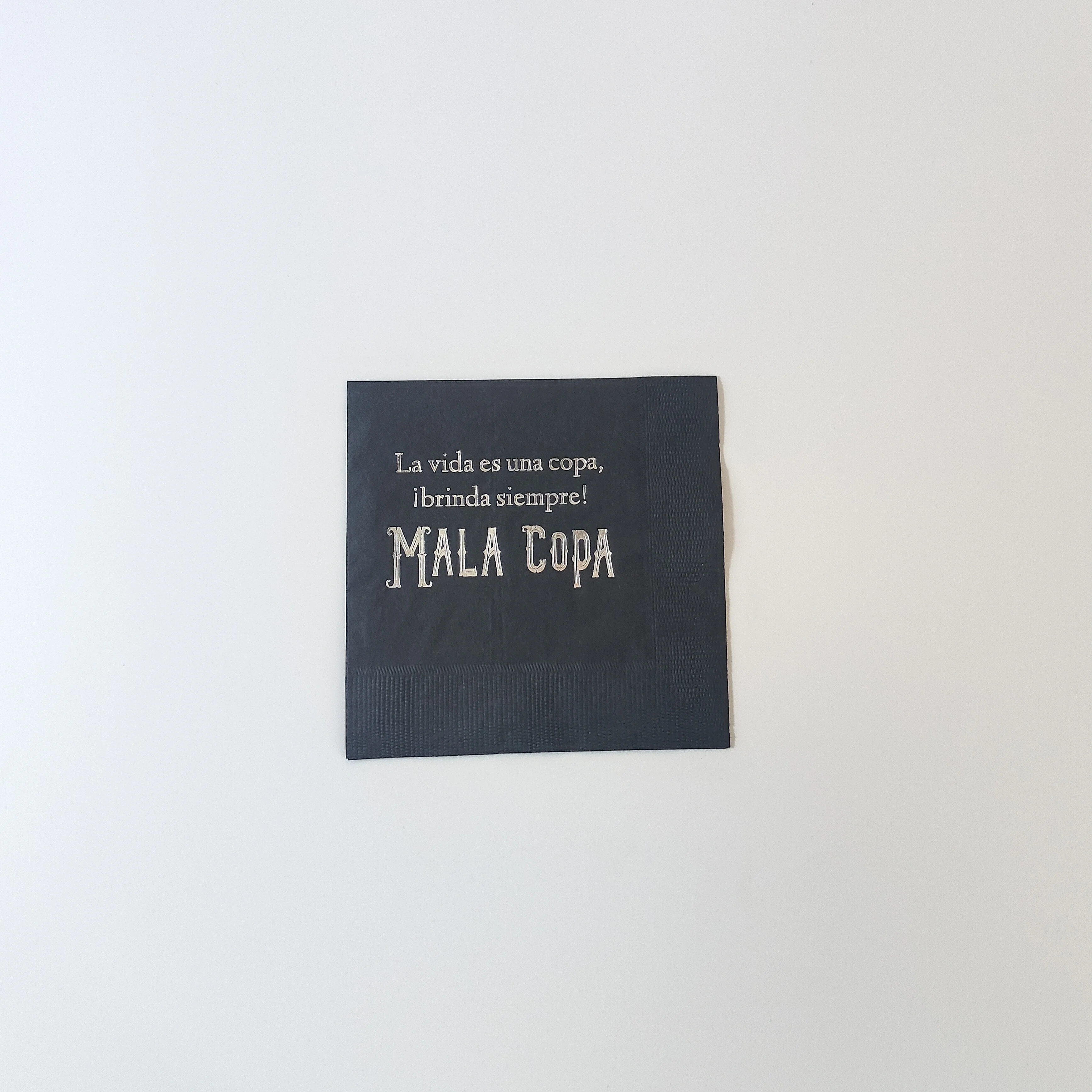 Personalized Disposable Printing Napkins Cocktail Beverage Paper with Your Own Design Hot stamping silver logo Wedding Napkins