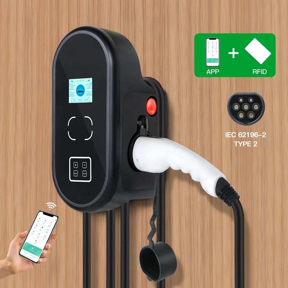 3Phase 32Amp Wall Charging Station 22 KW Electric Car Charging Stations EV Public Fast Charger