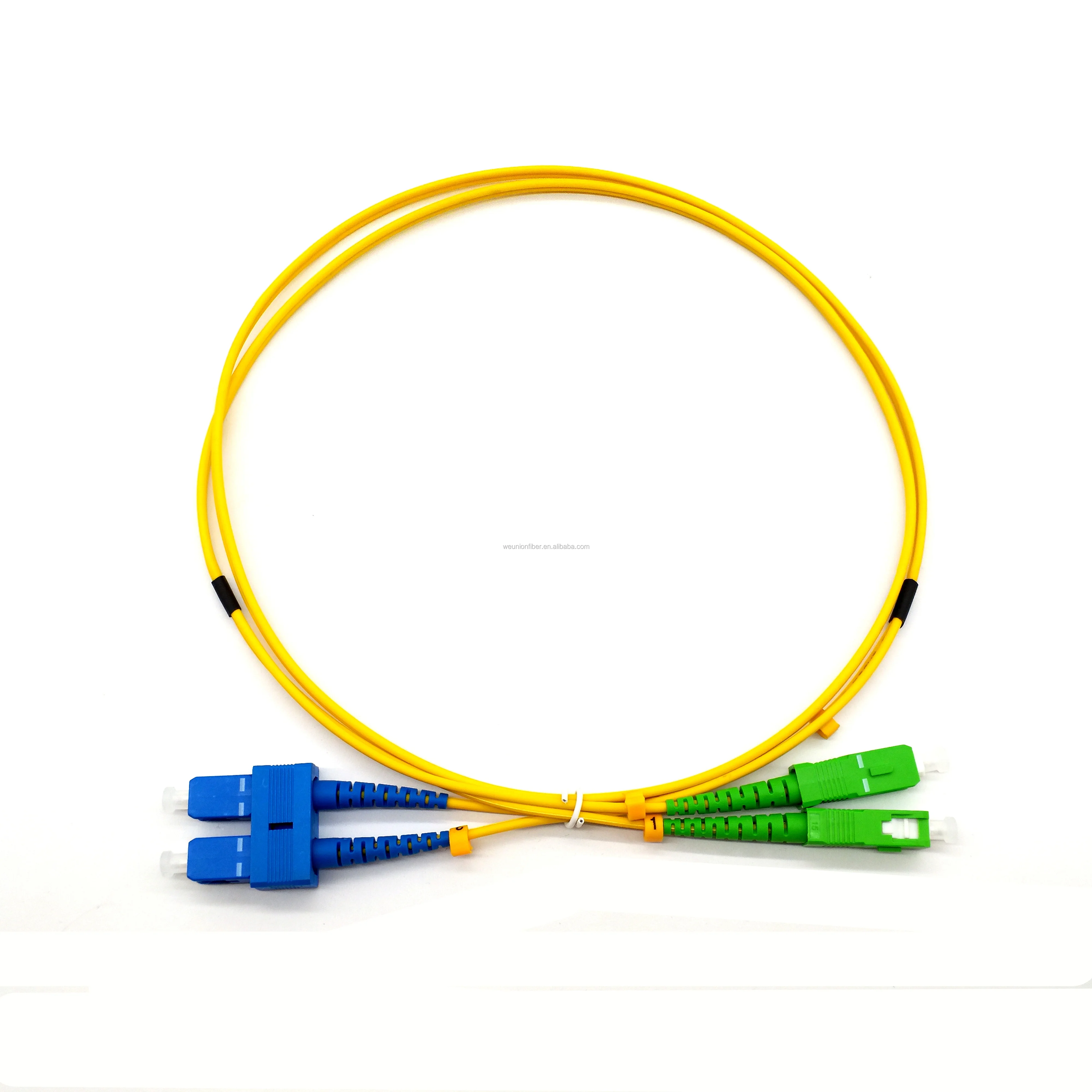 1.5m sc lc fc st upc apc connector SM9/125 2.0 mm duplex sc apc to sc apc outdoor fiber patch cord