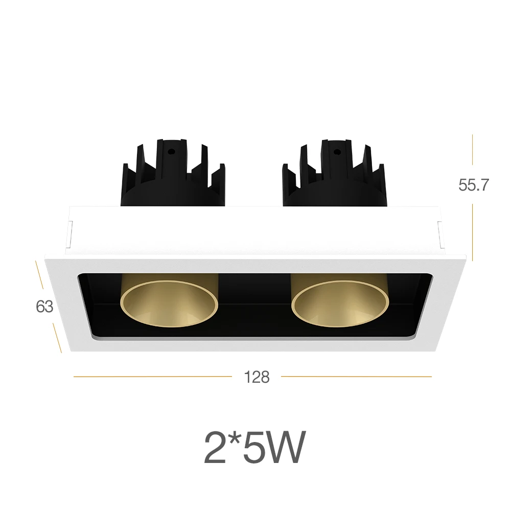 2022 hot sale keey white recessed led grille lamp rectangle grille led lights