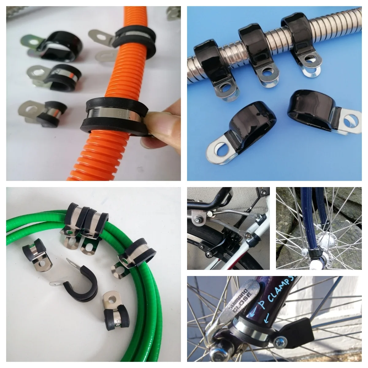 28mm Diameter P Clips Rubber Lined Pipe Clamps Steel Tube Clip for Quick Locking