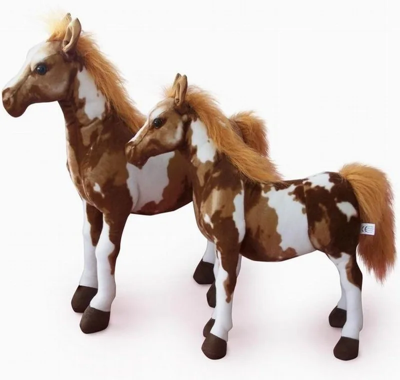 hot selling realistic stuffed brown horse plush toy lifelike plush standing brown horse stuffed animal toy