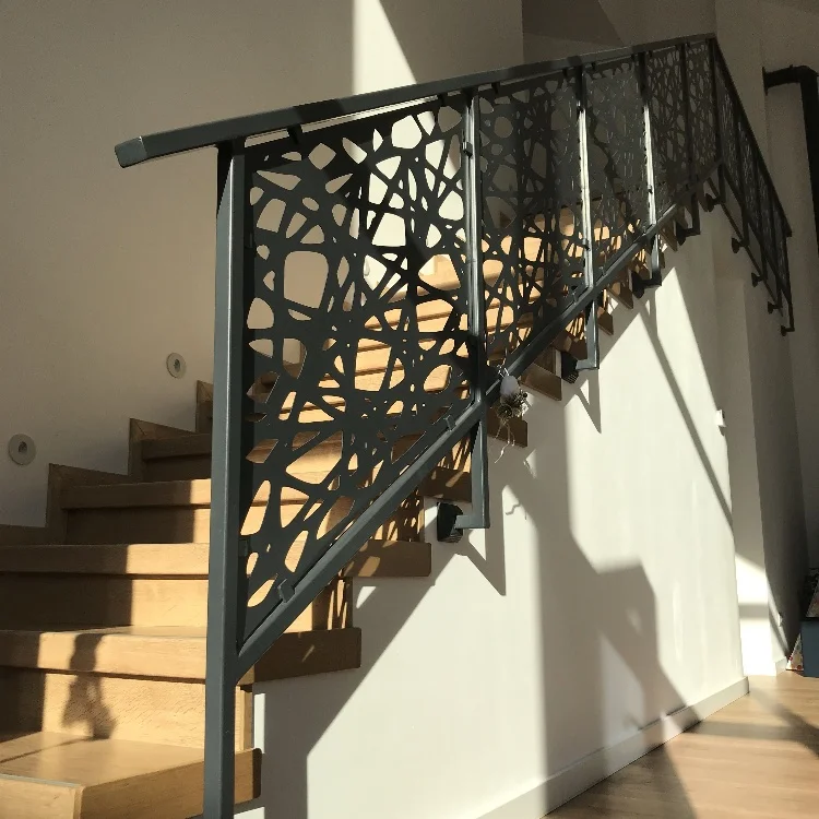 Customized High Quality Laser Cutting Aluminum Railing Stair Railing For Villa