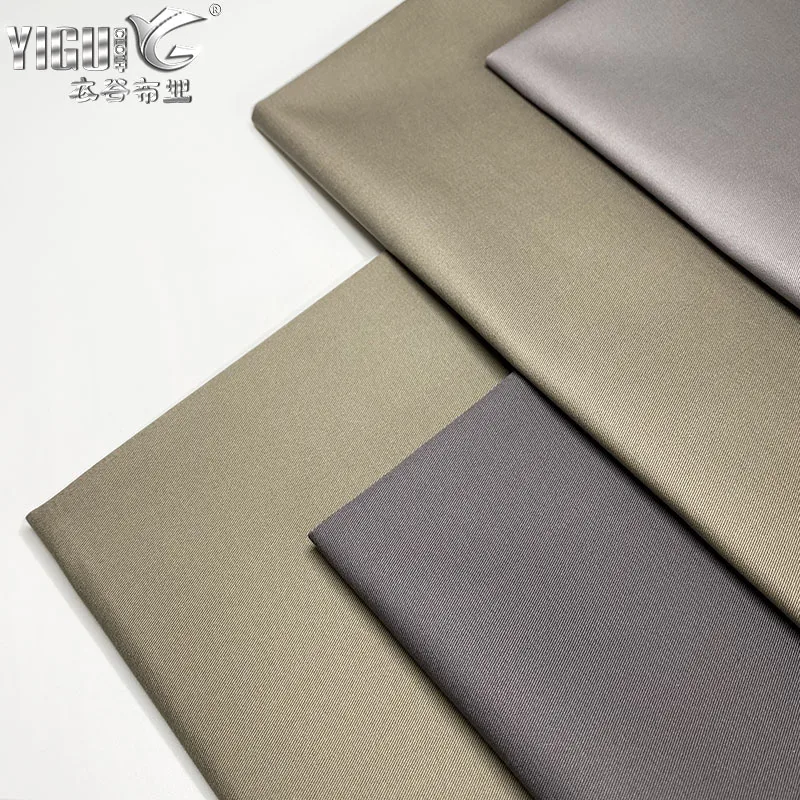 Custom 98 Cotton 2 Spandex Stretch Elastane Brushed Imitation Tencel Twill Khaki Fabric