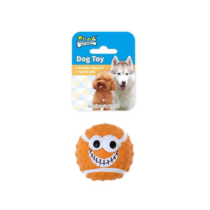 Pet toys supplier Funny expression ball pet  toys squeaky balls for dog chewing