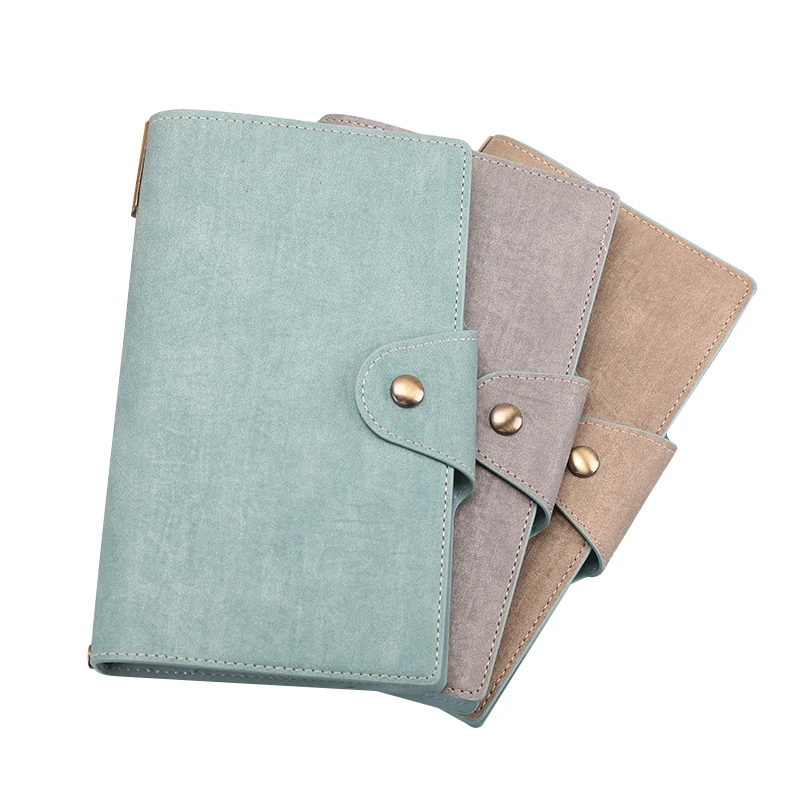 Custom Portable Soft Cover Diary Creative Hand Ledger A6 PU Leather Notebook Journal With Pocket