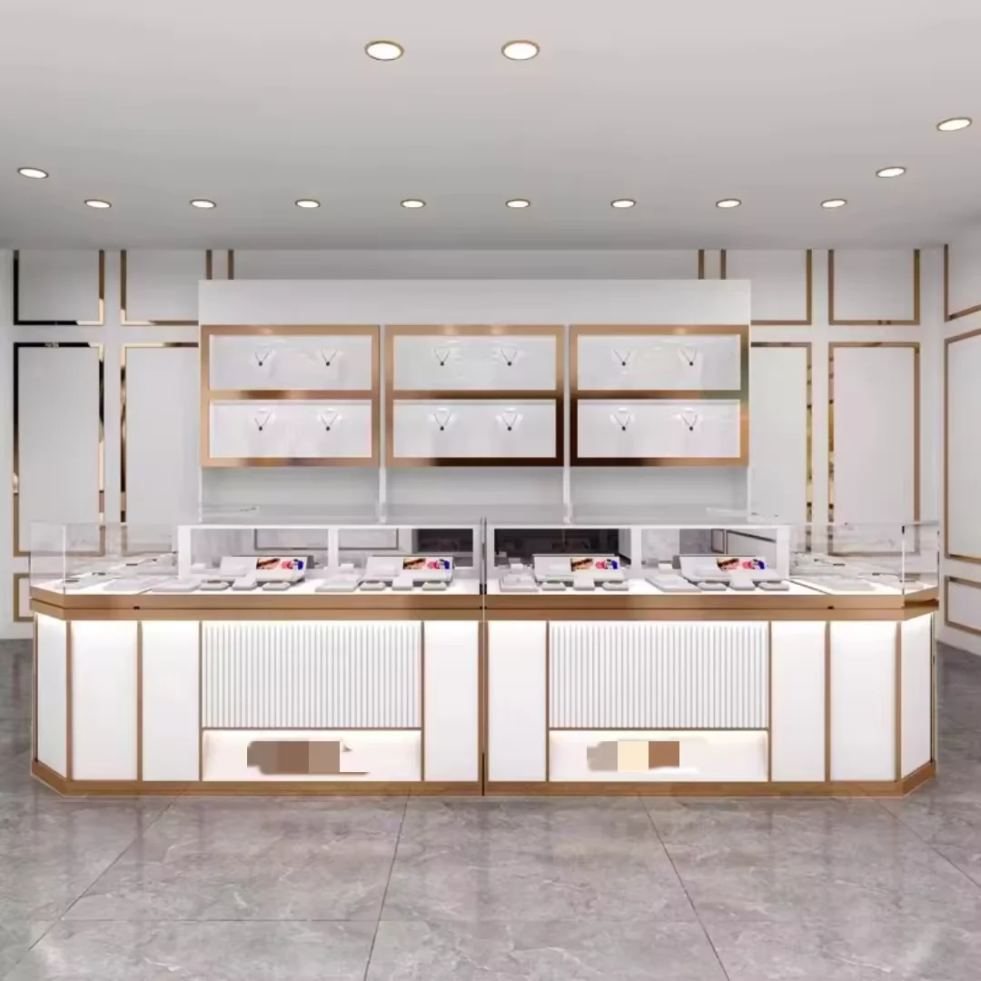 Boutique cabinet jewelry display showcase jewelry counter display round case