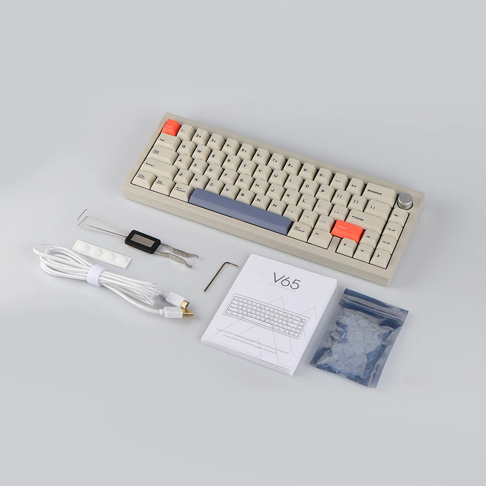 Cigoo V65 клавиатура 65% пользовательская Горячая Съемная Алюминиевая CNC Корпус Прокладка крепление Проводная/Беспроводная Механическая игровая