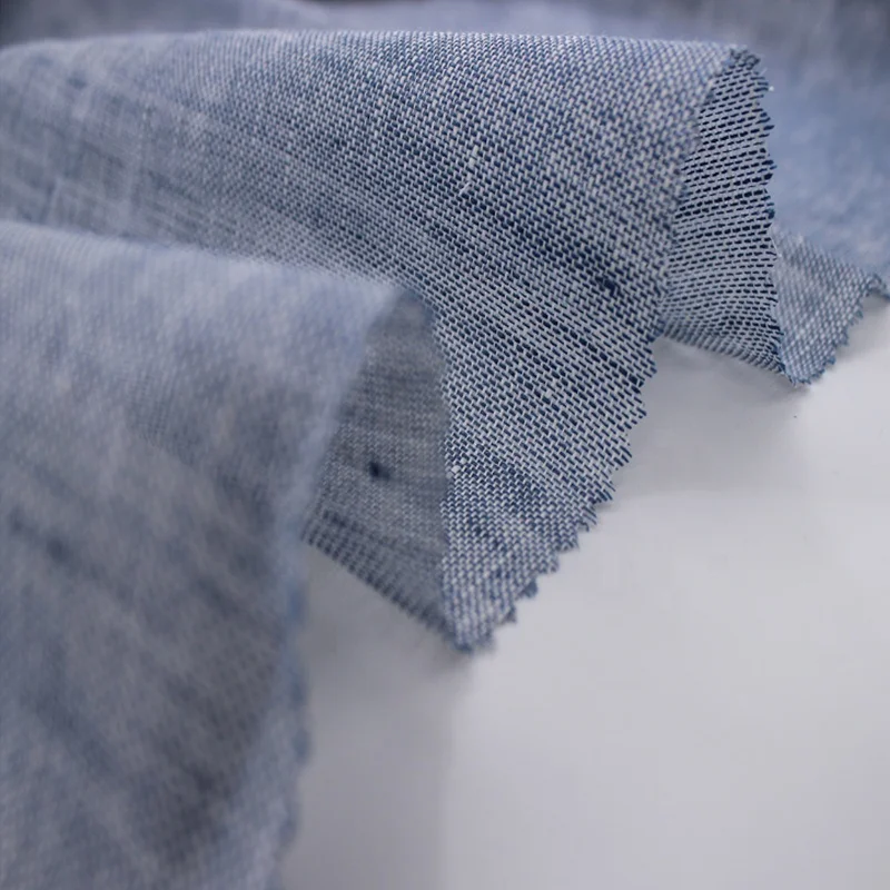 Wholesale pure linen yarn-dyed woven 100 hemp fabric for shirts