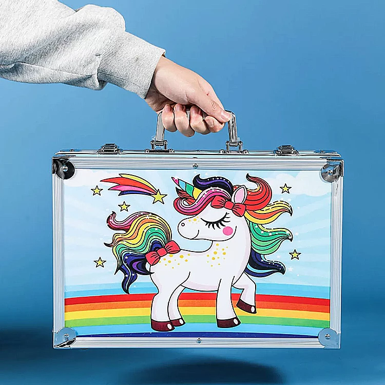 Kids Art Panting Set Hot-selling 145 Pcs Aluminum Box for Kids Drawing
