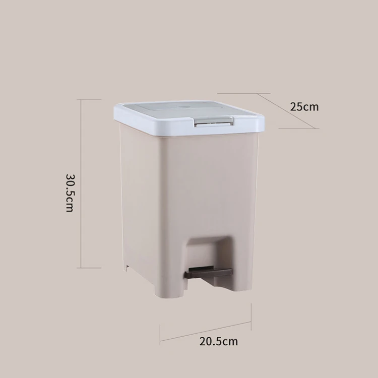 rectangle hand Press and food pedal PP Plastic trash can garbage bin