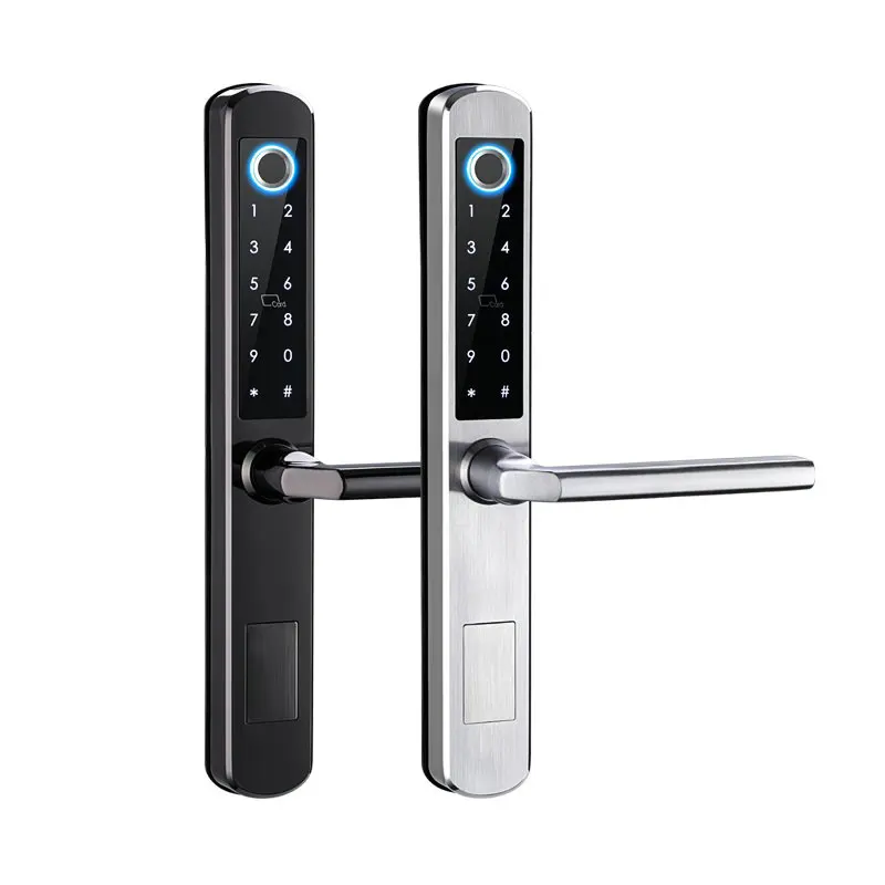 Waterproof keyless Tuya TTlock intelligent electronic multiple mortise fingerprint door slim smart lock