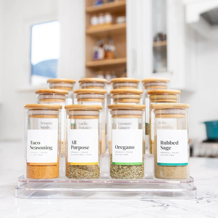 8oz Exclusive Customizable High Quality Storage Glass Jars For Storage Spice and Seasoning Spice Container With Lids