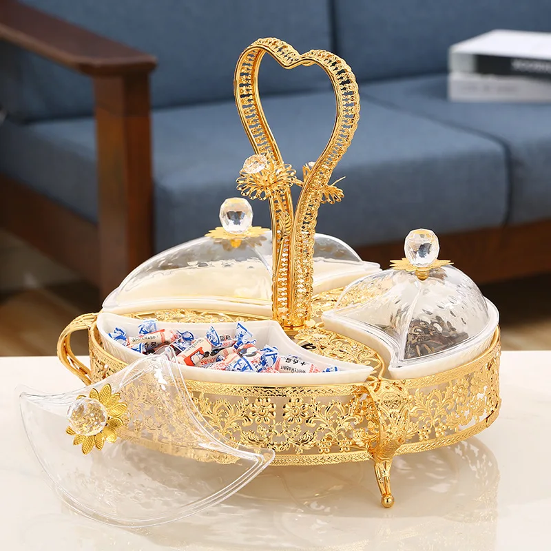 Metal European acrylic fruit tray home creative modern living room candy box KTV Fruit plate