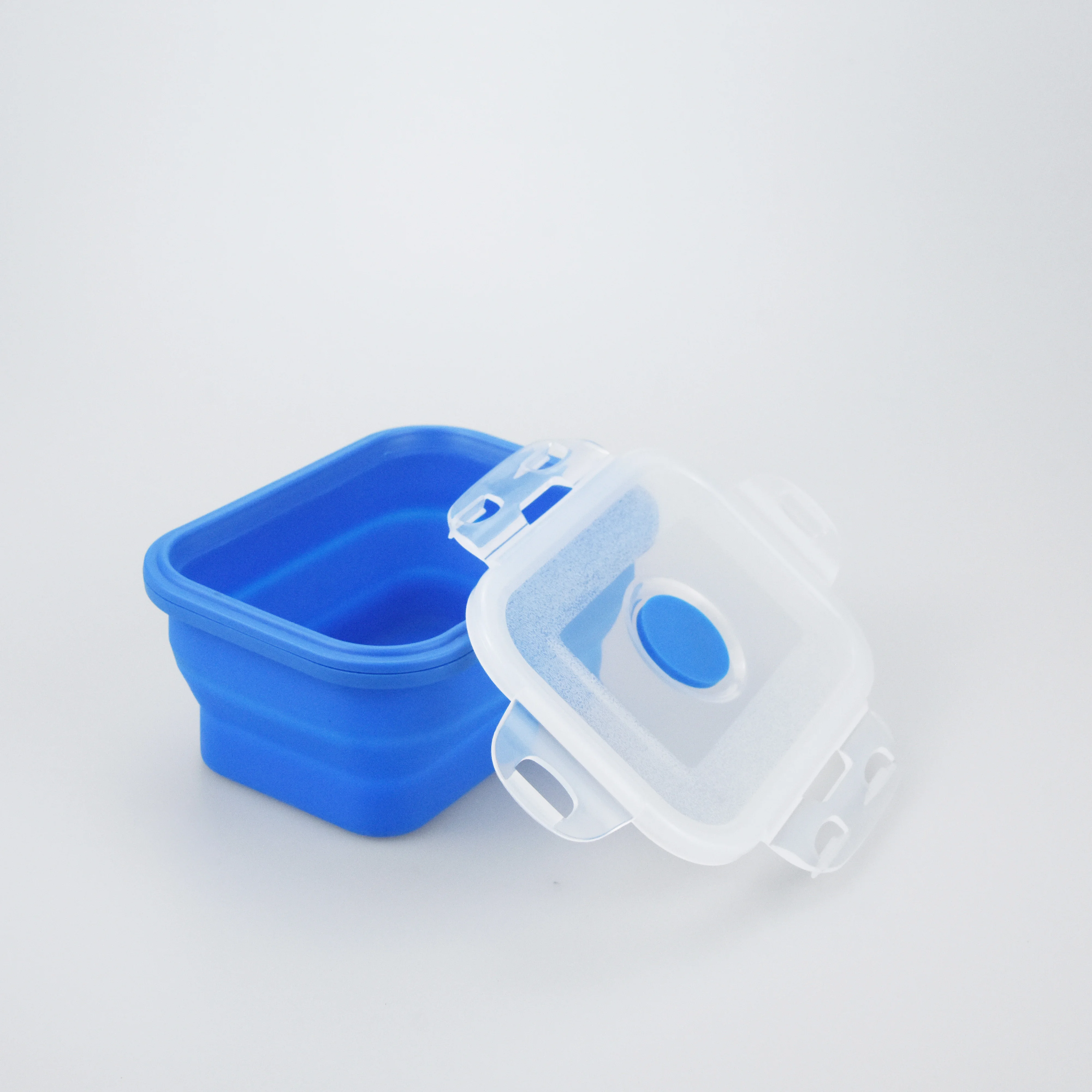 4 PCS lunch box set folding silicone lunch box foldable silicone food container bento lunch box set
