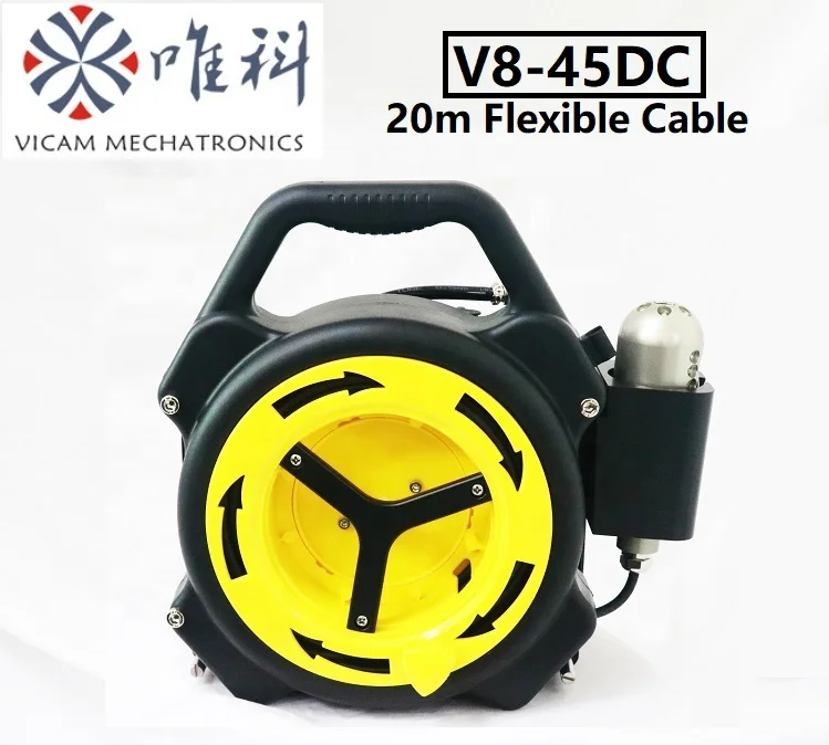 Vicam 45mm HD Dual Viewing Chimney Inspection Camera 20m Soft Cable 360 Degree Rodary Camera  8 Inch HD Chimney Cameras V8-45DC