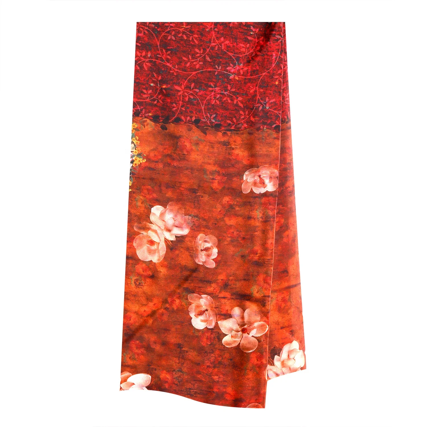 
100%Mulberry pure natural silk fabric for bedding and garment Crepe de chine digital print for women dress wedding 