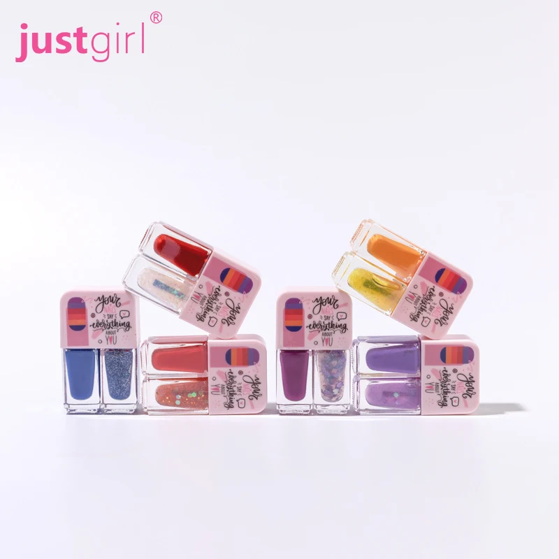 Nails Partner 2 Colors Water Based Glitter Shiny Kids Non Toxic Washable Peel Off Private Label Nail Polish for Tween Girls
