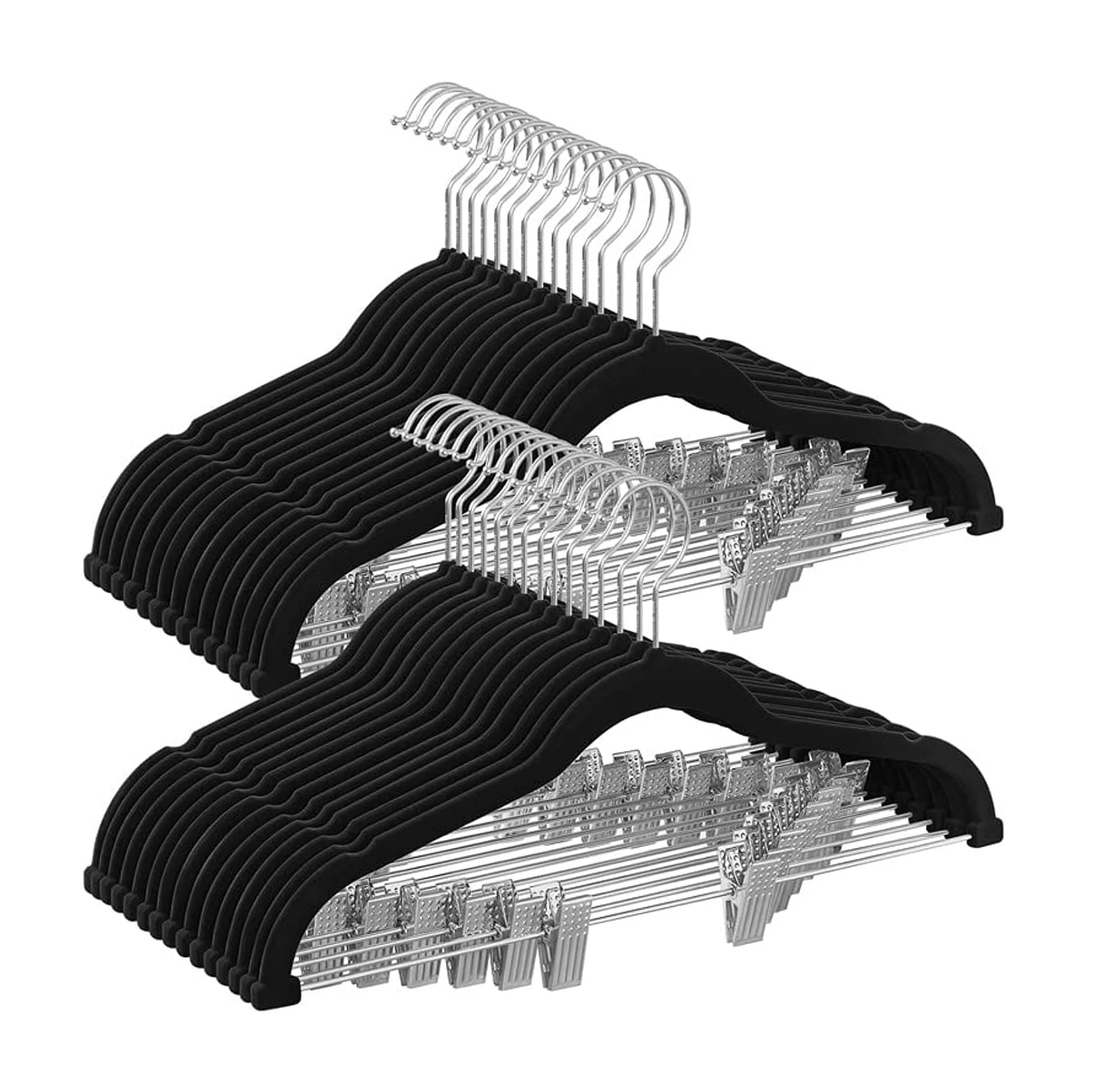 Wholesale Premium Velvet Hangers Rose Gold Non-Slip Suit Clothes Black Velvet Hangers