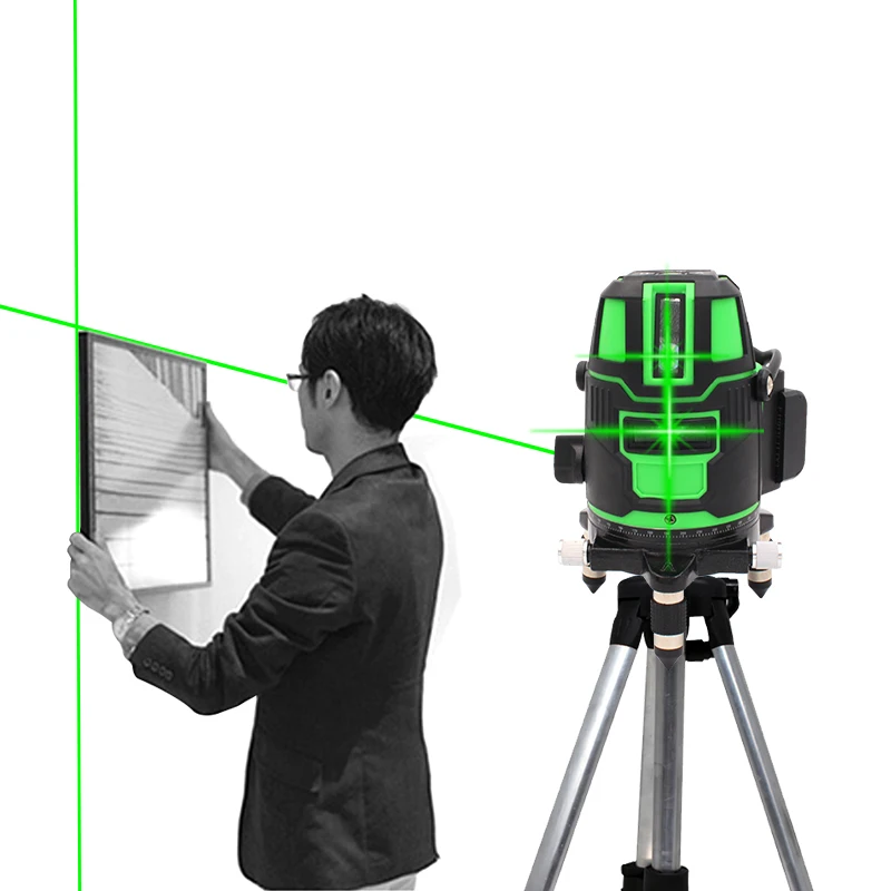 JSPERFECT hot selling cross green light 5 lines LCD screen IP54 cheap laser levels for sale