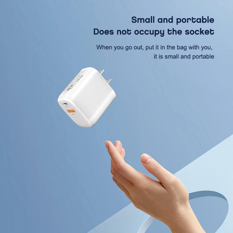 PD 20 Вт быстрое зарядное устройство с двумя портами QC 3,0 быстрый Usb заря