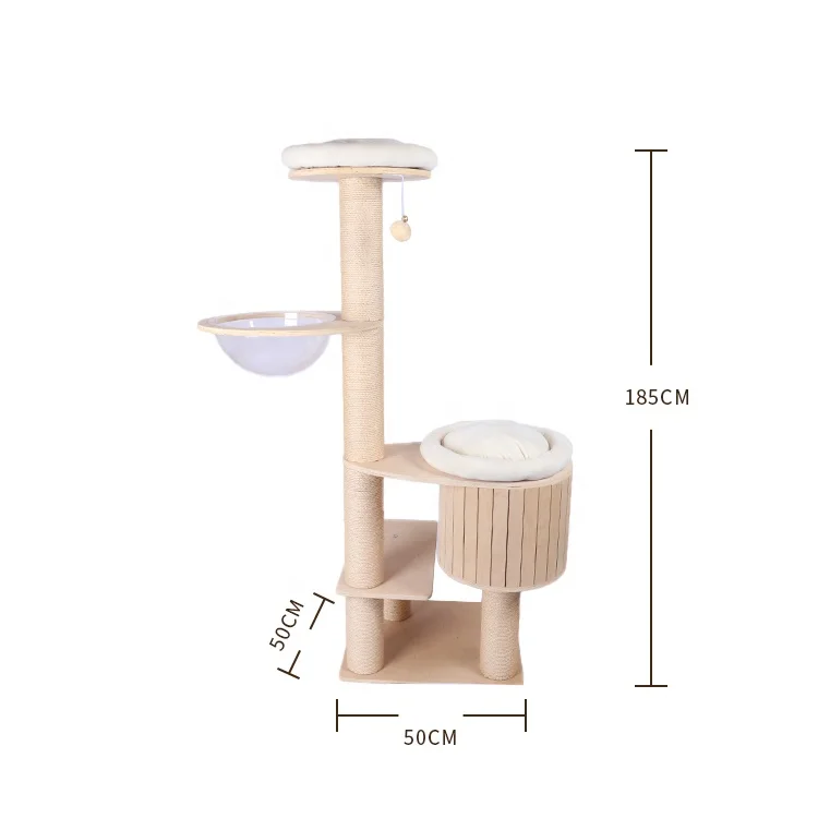 
Natural paradise cat climb modular tree toy condo scratch soft plush bed 