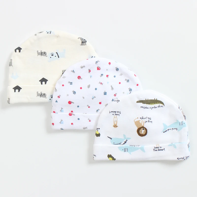 Candy color 3pcs in one set allseason cheap unisex newbron cotton baby hat protect forgirls and boys