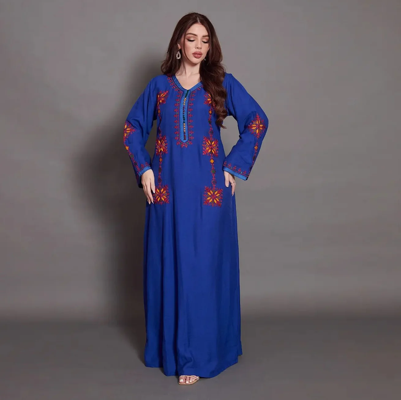 2853 Kuwii Ramadan Eid Abaya Dubai Turkey Muslim Dress Islam Clothing Maxi Dresses Djellaba Jalabiya Kaftan for Women Dubai