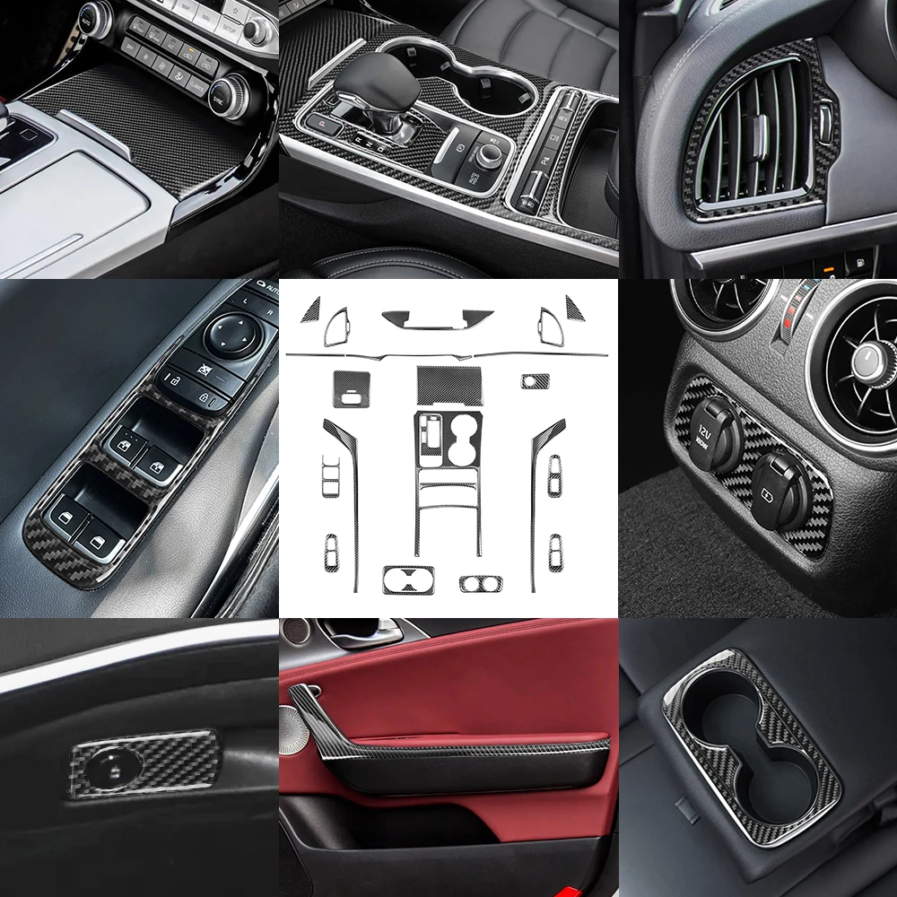 ES Carbon Fiber Other Interior Accessories For KIA Stinger 19-23 year Full set of parts carbon fiber stinger accessories