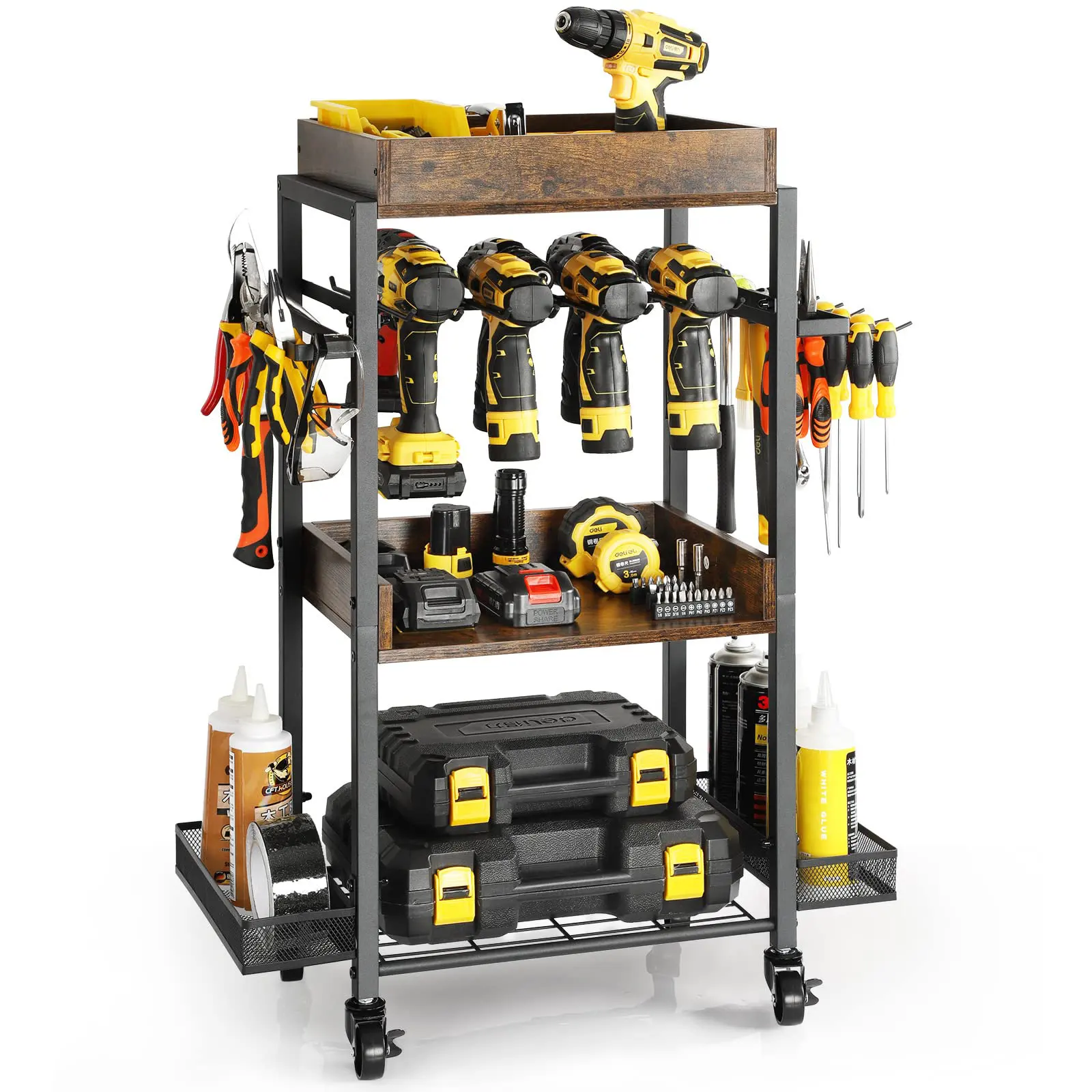 Factory Custom Power Tool Organizer, Garage Storage Organization Rack Multi-fuction Shelf Display Storage Rack